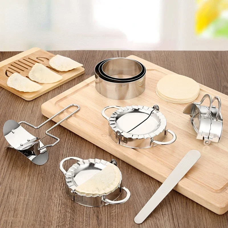 Stainless Steel Dumpling Maker Kitchen DIY Dumpling Mold and Dough Press Cutter Pie Ravioli Stuffing Press and Dumpling Peeler
Stainless Steel Dumpling Maker Kitchen DIY Dumpling Mold and Dough Press Cutter Pie Ravioli Stuffing Press and Dumpling Peeler