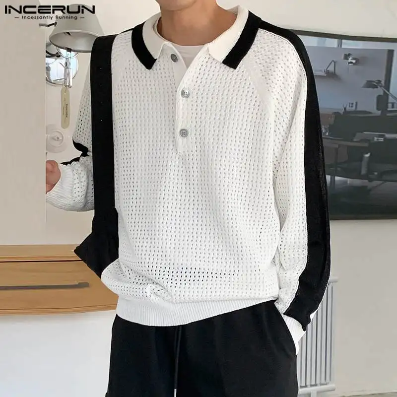 Korean Style New Men's Hollowed Black&White Contrast Design Shirts Casual Splicing Knitted Lapel Blouse S-5XL INCERUN Tops 2023
Korean Style New Men's Hollowed Black&White Contrast Design Shirts Casual Splicing Knitted Lapel Blouse S-5XL INCERUN Tops 2023