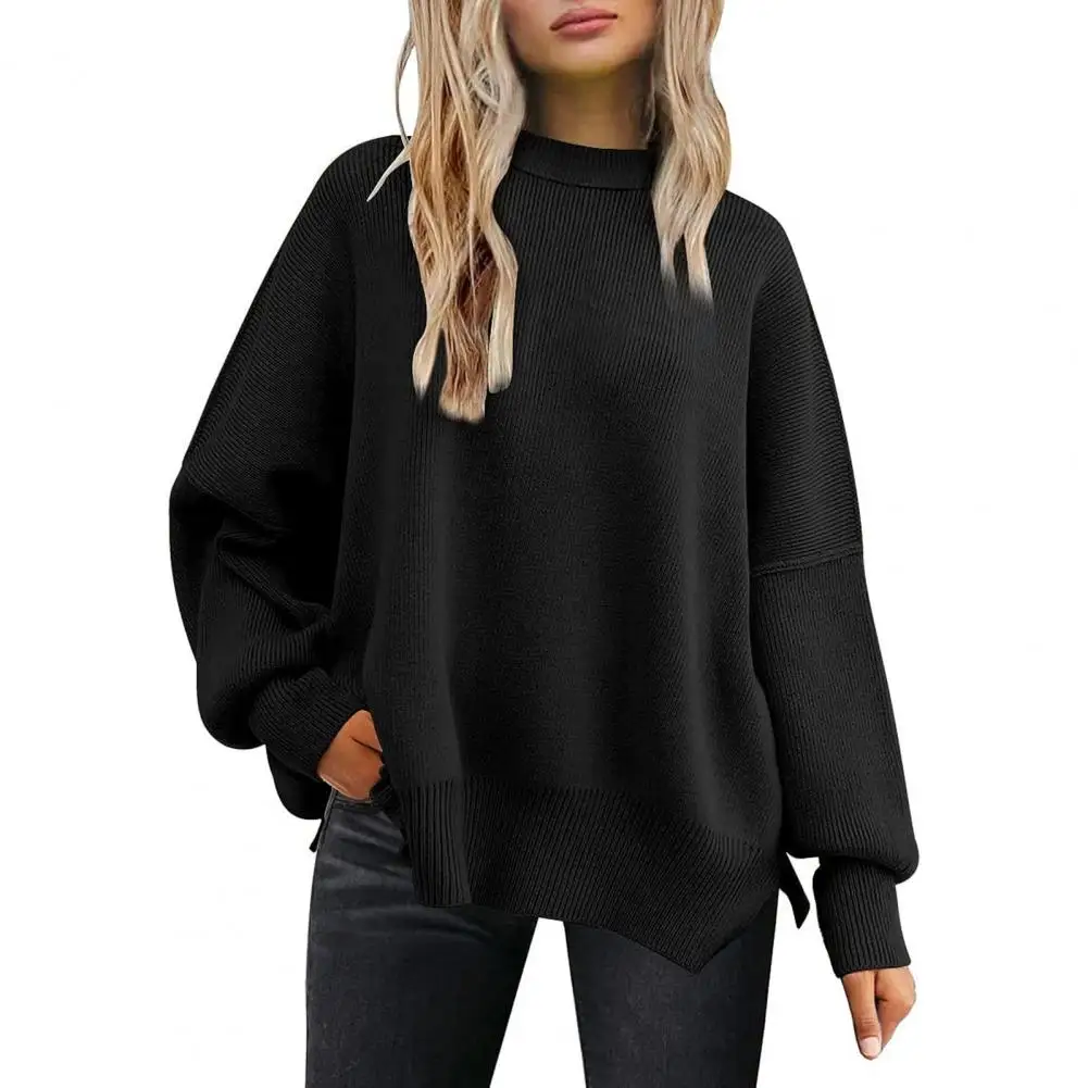 Side Slit Sweater Cozy Women's Winter Sweater Soft Warm Stylish Pullover with Split Hem Batwing Sleeves Women Batwing Sweater 
Side Slit Sweater Cozy Women's Winter Sweater Soft Warm Stylish Pullover with Split Hem Batwing Sleeves Women Batwing Sweater