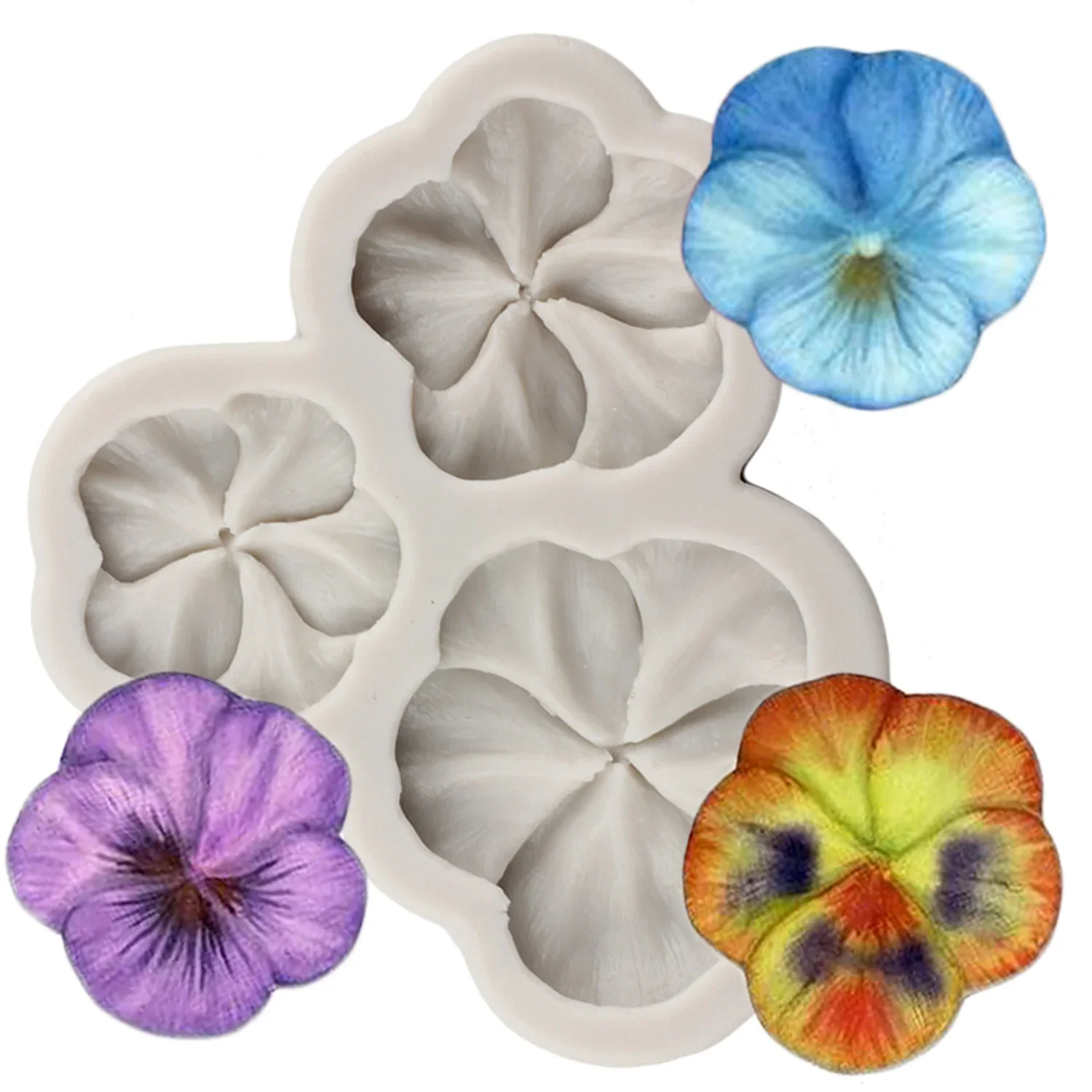 

3D Flower Silicone Molds DIY Cupcake Topper Fondant Cake Decorating Tools Candy Polymer Clay Chocolate Gumpaste Moulds