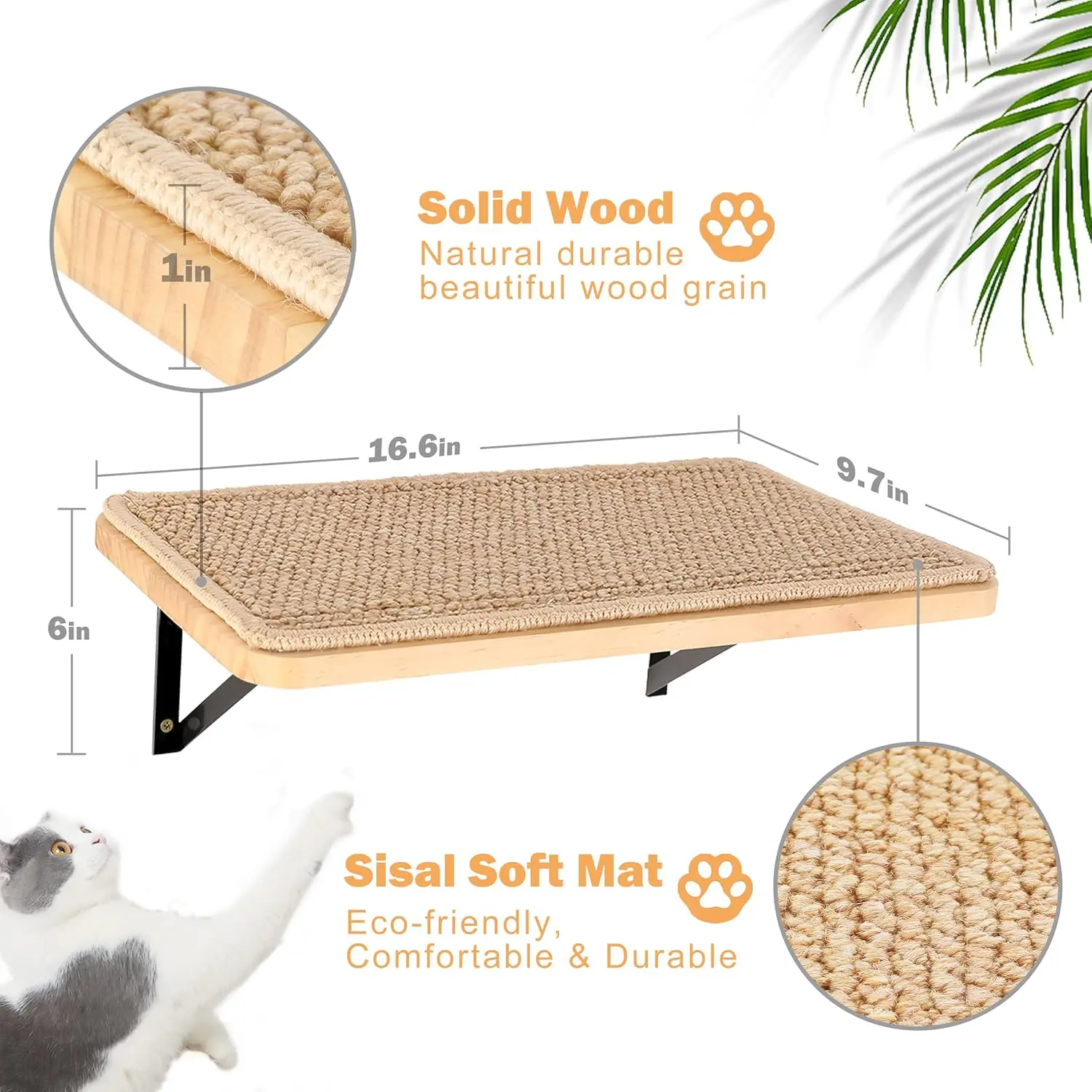 2PCS Cat Wall Shelves & Stairs Set – Climbing Scratching Perches for Cats to Sleep & Play 2PCS Cat Wall Shelves & Stairs Set – Climbing Scratching Perches for Cats to Sleep & Play