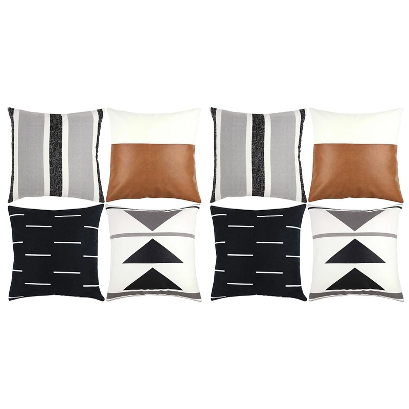 New Decorative Throw Pillow Covers Only For Couch, Sofa, Or Bed Set Of 8 18X18 Inch Short Plush Black White Leather Set
New Decorative Throw Pillow Covers Only For Couch, Sofa, Or Bed Set Of 8 18X18 Inch Short Plush Black White Leather Set