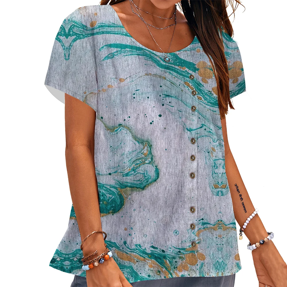 CLOOCL Women T-shirt Retro Pattern 3D Printed Tees Button Decorate Loose Short Sleeve Round Neck Female High Quality Tops
CLOOCL Women T-shirt Retro Pattern 3D Printed Tees Button Decorate Loose Short Sleeve Round Neck Female High Quality Tops