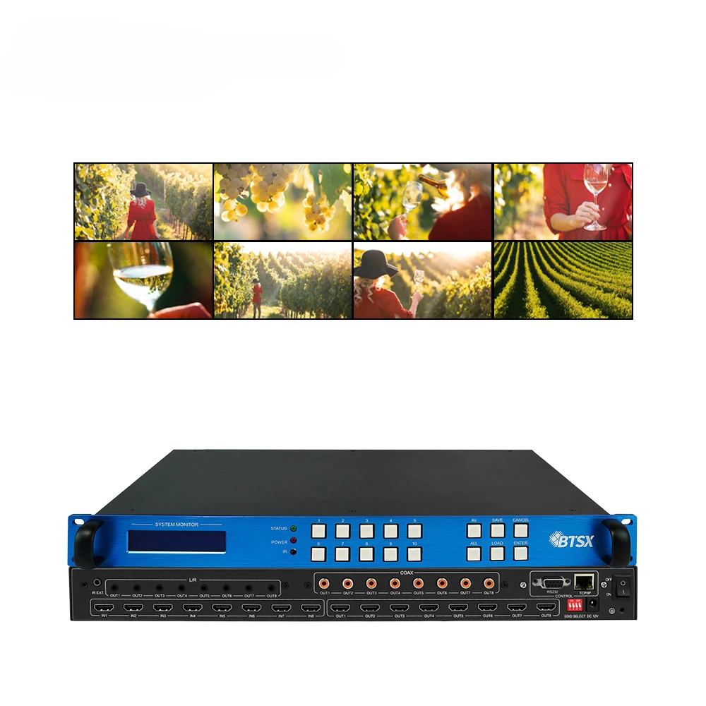 

Multi-Function Hdmi Matrix Switcher 4K 8 Inputs 8 Outputs Video Wall Controller Lcd Tv Hdmi Matrix Switcher