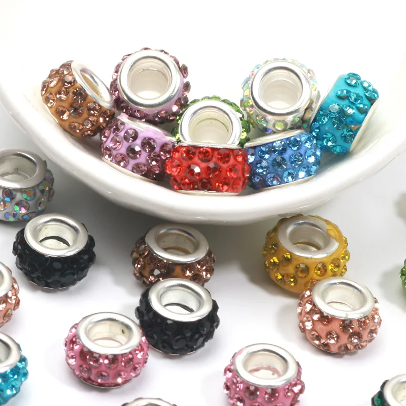

Mix Color Rhinestone Loose Beads Czech Crystal Metal Spacers For Jewelry DIY Makings Keychains Necklaces Pendants Findings 10pcs