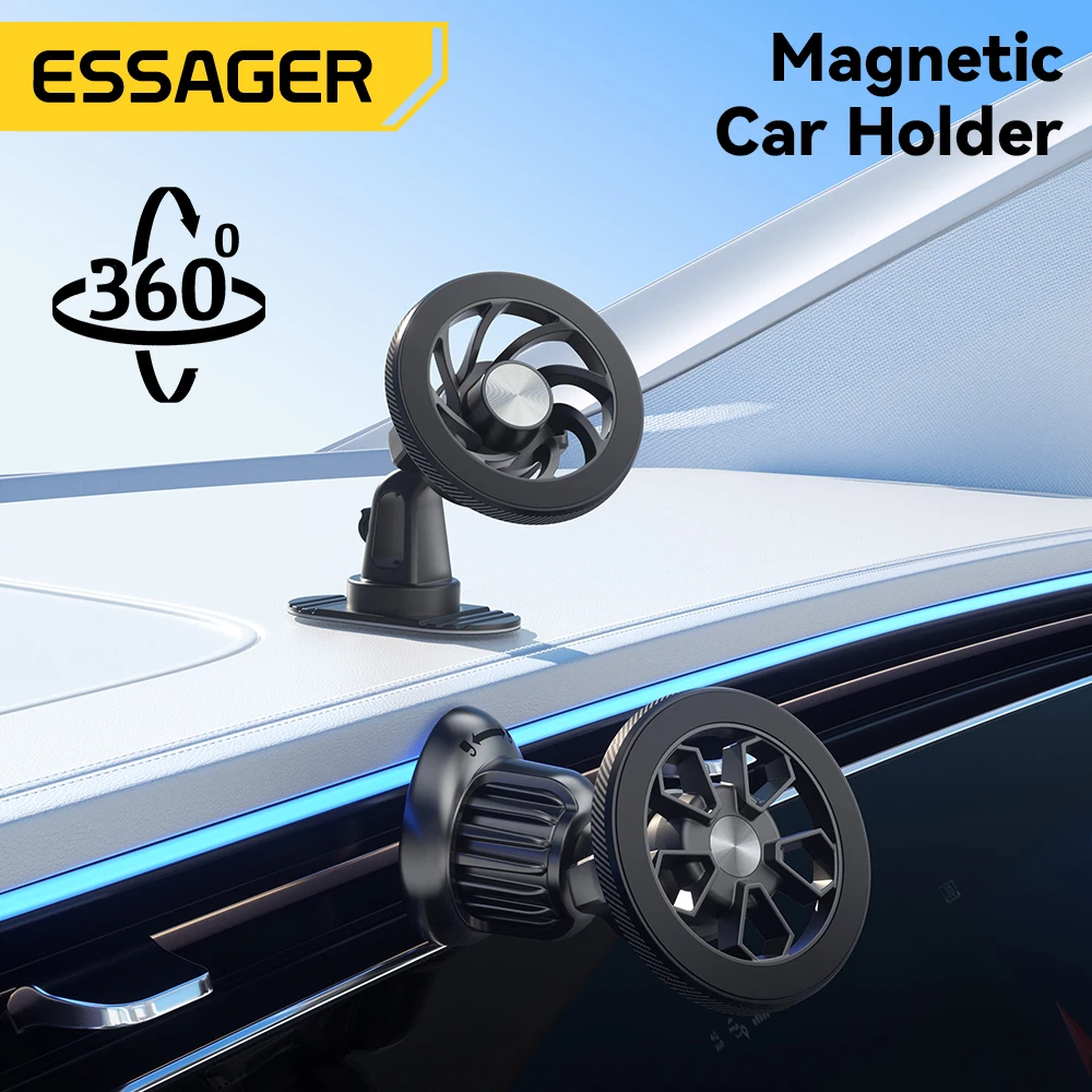 

Essager Magnetic Car Phone Holder Stand Universal Air Vent Car Phone Mounts GPS Rotation Bracket Support for iPhone 15 Samsung
