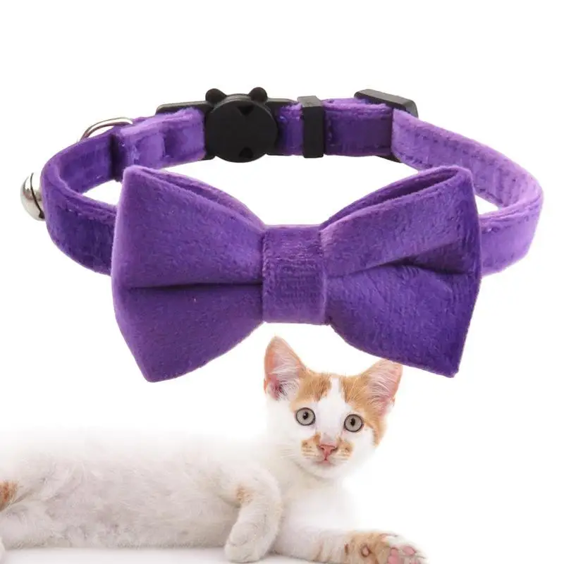 

Bowtie Dog Collar Adjustable Cat Dog Collar With Detachable Bell Dogs Apparel Accessories Lovely Collars For Home Wedding