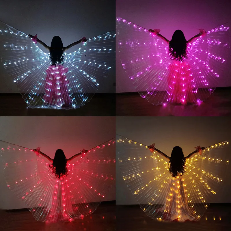 

Led Dance Fairy Wing Cloak Children Dancers Colorful Butterfly Wing Stage Performance Belly Dancing Carnival Party Photo Props