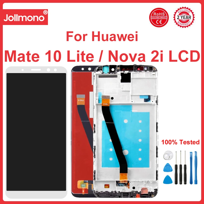 

5.9" Test For Huawei Mate 10 Lite LCD Display Touch Screen Digitizer Assembly For HUAWEI Nova 2i RNE-L2 LCD With Frame