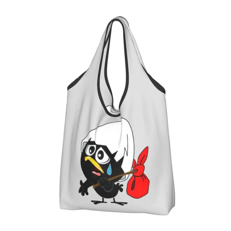 Sad Black Chicken Calimero Groceries Shopping Shopper Shoulder Tote Bag Big Capacity Portable Comic Cartoon Handbag
Sad Black Chicken Calimero Groceries Shopping Shopper Shoulder Tote Bag Big Capacity Portable Comic Cartoon Handbag