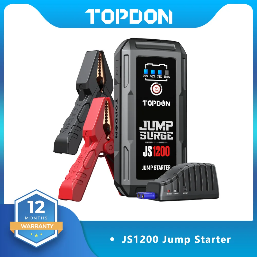 Пусковое устройство TOPDON JS1200, 1200 а, внешний аккумулятор для автомобиля на 6,5 л газа, 4,5 л, дизельное искусственное пространство, безопасный молоток, портативное зарядное устройство, пусковой старт
Пусковое устройство TOPDON JS1200, 1200 а, внешний аккумулятор для автомобиля на 6,5 л газа, 4,5 л, дизельное искусственное пространство, безопасный молоток, портативное зарядное устройство, пусковой старт