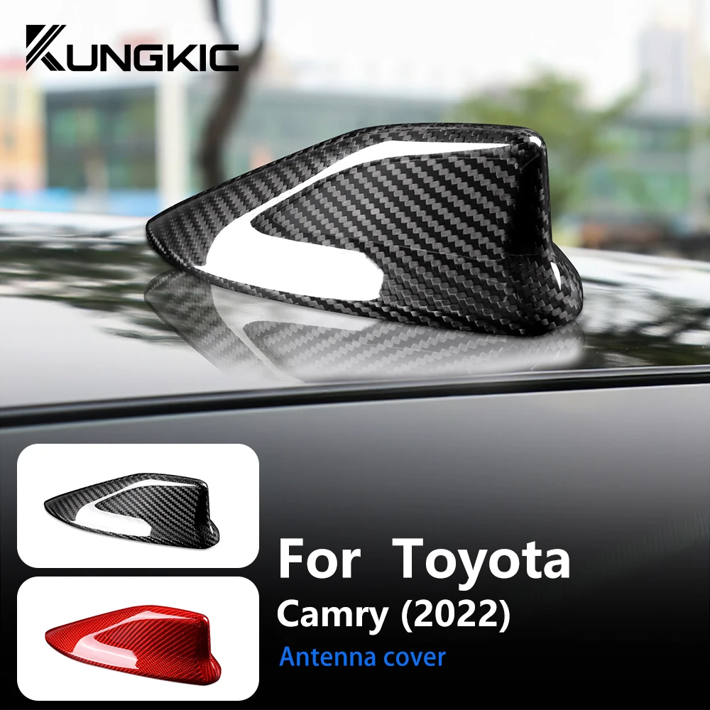 

for Toyota Camry 2022 2023 Exterior Real Soft Carbon Fiber Car Roof Shark Fin Signal Antenna Cover Sticker Trim Auto Accessories