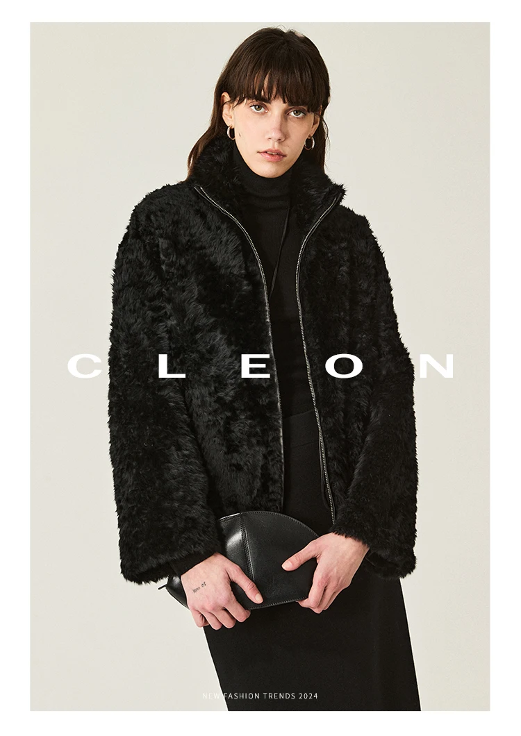 High-end Luxury Lacon Lamb Fur Cropped Winter Jackets for Women 2025 Simple Stand Collar Genuine Leather Real Fur Shearling Coat High-end Luxury Lacon Lamb Fur Cropped Winter Jackets for Women 2025 Simple Stand Collar Genuine Leather Real Fur Shearling Coat