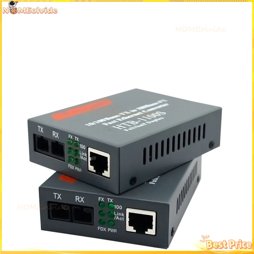 3 Pair HTB-1100S Optical Media Converter 10/100Mbps RJ45 Single Mode Duplex Fiber SC port Converter 25KM With Power
3 Pair HTB-1100S Optical Media Converter 10/100Mbps RJ45 Single Mode Duplex Fiber SC port Converter 25KM With Power