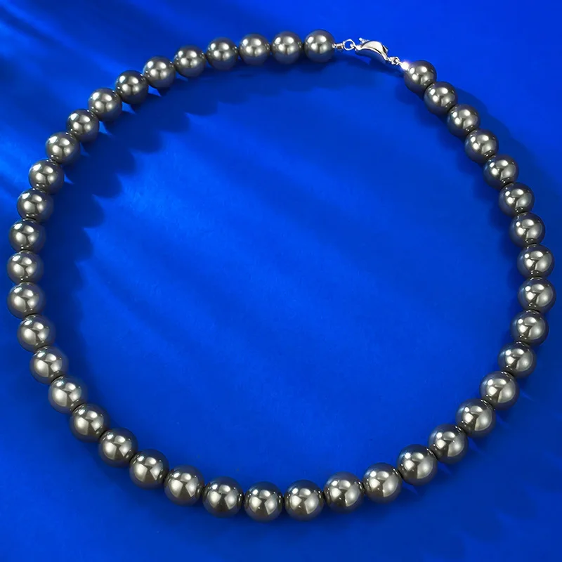 Spring Qiaoer Elegant 100% 925 Sterling Silver 10MM Black Pearl Gemstone Necklace for Women Anniversary Gifts Jewelry
Spring Qiaoer Elegant 100% 925 Sterling Silver 10MM Black Pearl Gemstone Necklace for Women Anniversary Gifts Jewelry