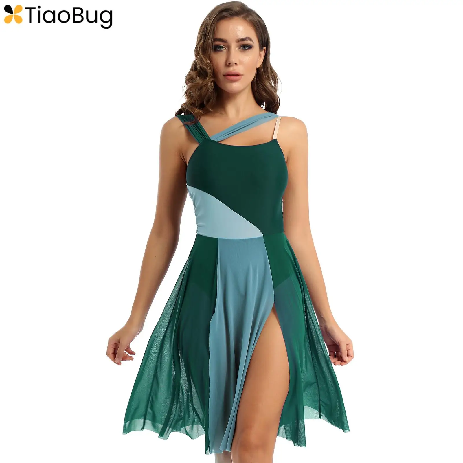 Womens Sleeveless Color Block Ballet Modern Contemporary Lyrical Dance Dress Stage Performance Carnival Costume Dancewear
Womens Sleeveless Color Block Ballet Modern Contemporary Lyrical Dance Dress Stage Performance Carnival Costume Dancewear