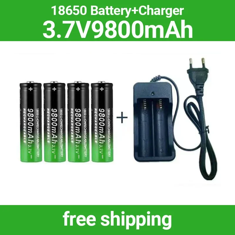 18650 Battery Rechargeable Battery 3.7V 18650 9800mAh Capacity Li-ion Rechargeable Battery For Flashlight Torch Battery+Charger
18650 Battery Rechargeable Battery 3.7V 18650 9800mAh Capacity Li-ion Rechargeable Battery For Flashlight Torch Battery+Charger