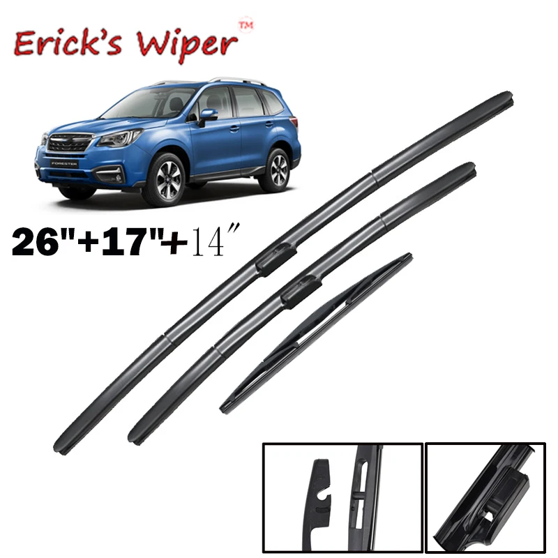 Набор щёток стеклоочистителя Erick's LHD для Subaru Forester SJ 2012-2018, 26 + 17 + 14 дюймов
Набор щёток стеклоочистителя Erick's LHD для Subaru Forester SJ 2012-2018, 26 + 17 + 14 дюймов