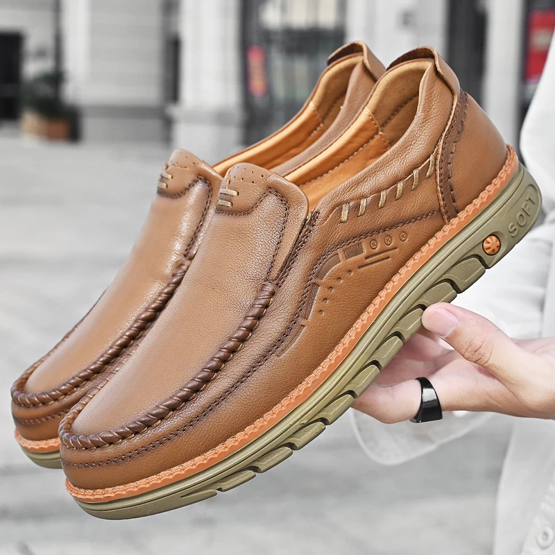 

High Quality Loafer Casual Mens Comfortable Flats Genuine Leather Luxury Loafers Men Casual Shoes Designer Original Adulto Shoes