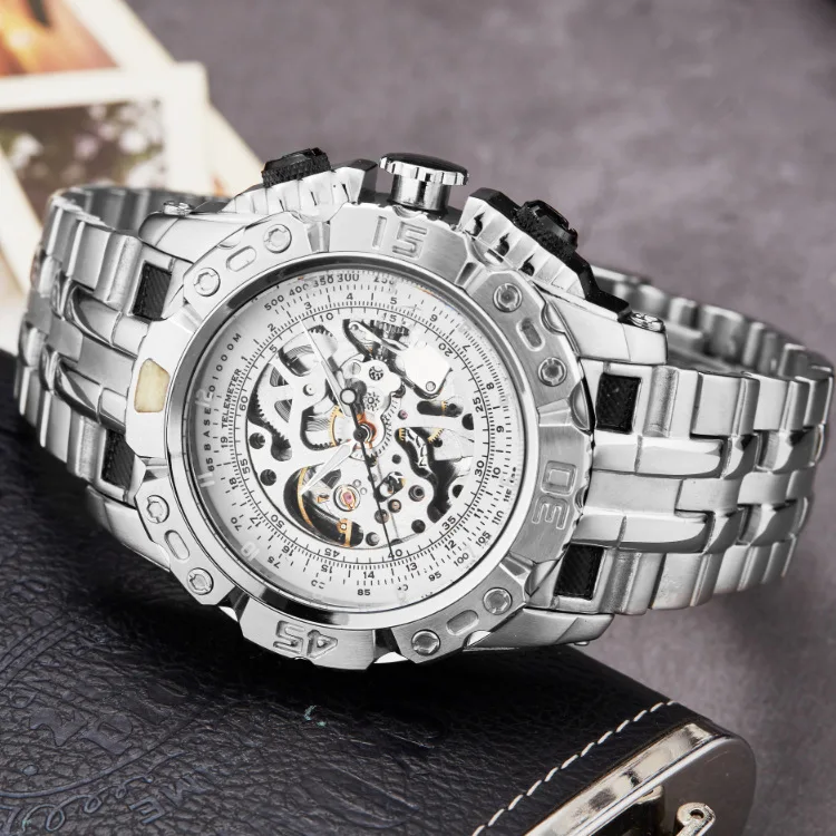 Popular Men's Steel Belt Fully Automatic Hollow-out Watch Business Leisure Men's Watch Waterproof Watch 2023 New
Popular Men's Steel Belt Fully Automatic Hollow-out Watch Business Leisure Men's Watch Waterproof Watch 2023 New