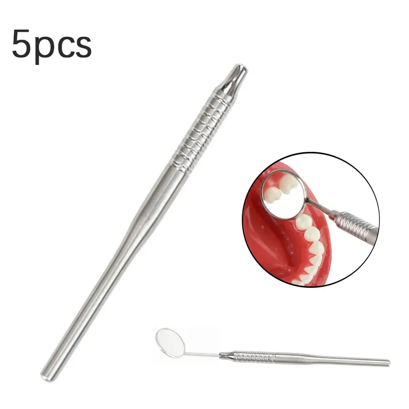 

5pcs Dental Tool Stainless Steel Dentistry Medical Equipment Mouth Tooth Mirror Oral Care Checking Extension Applying