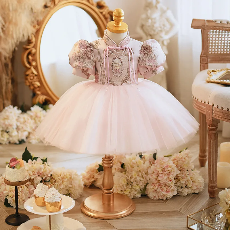 Chinese Style Girls Dress1st birthday Dress jacquard Beading Baby Princess tutu dress for Party Wedding Dress new Kids Dresses
Chinese Style Girls Dress1st birthday Dress jacquard Beading Baby Princess tutu dress for Party Wedding Dress new Kids Dresses