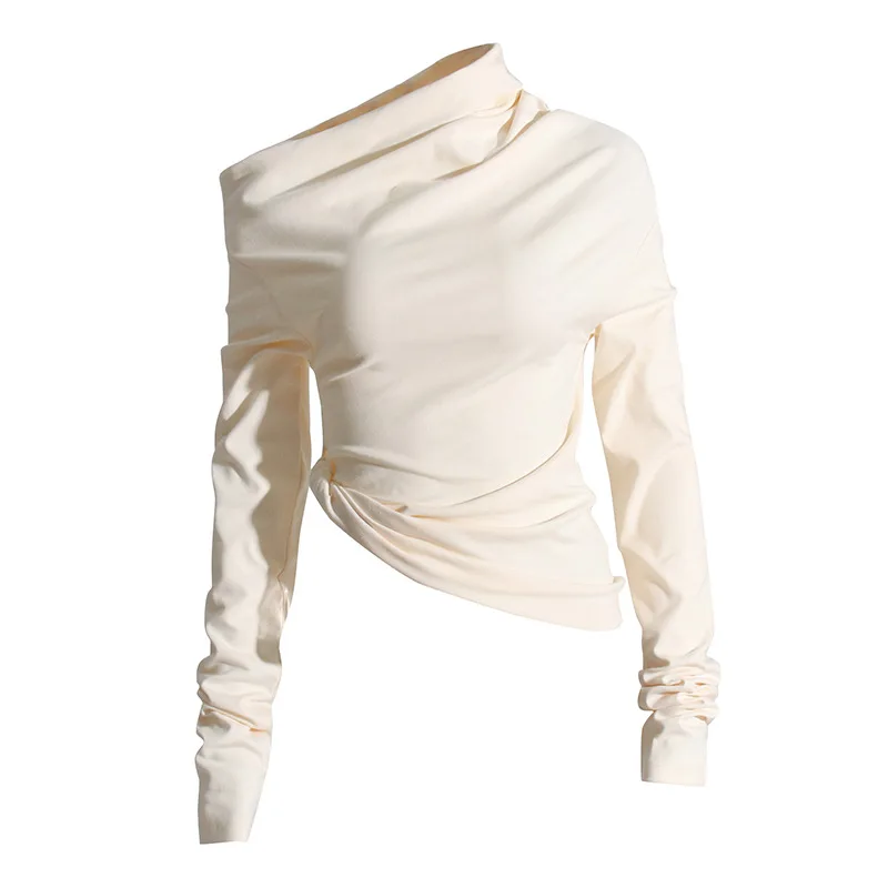 SuperAen 2023 Autumn New Fashion Casual Design Pleated Slim Fit Solid Color Short T-shirt Women's Top
SuperAen 2023 Autumn New Fashion Casual Design Pleated Slim Fit Solid Color Short T-shirt Women's Top