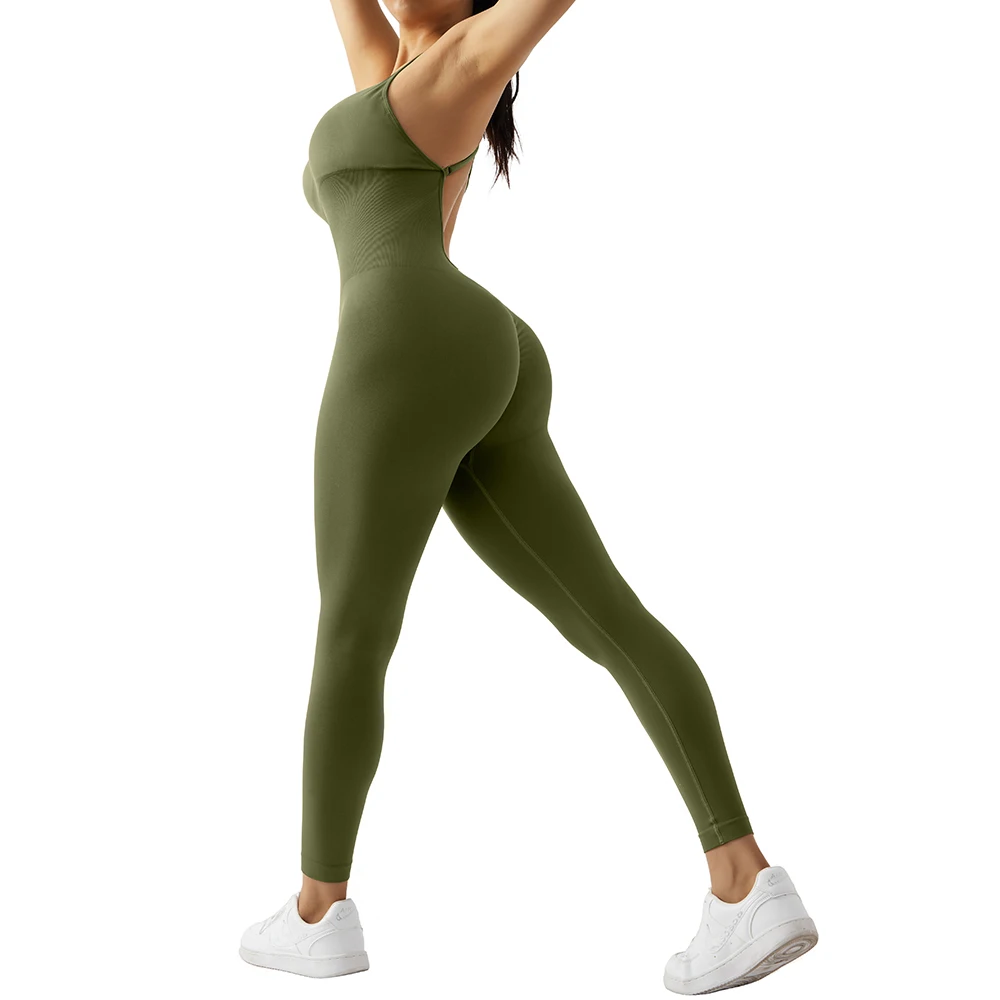 Women Strappy Backless One Piece Jumpsuits Tummy Control Shapewear Square Neck Padded Tracksuits Workout Rompers Jumpsuits Women Strappy Backless One Piece Jumpsuits Tummy Control Shapewear Square Neck Padded Tracksuits Workout Rompers Jumpsuits