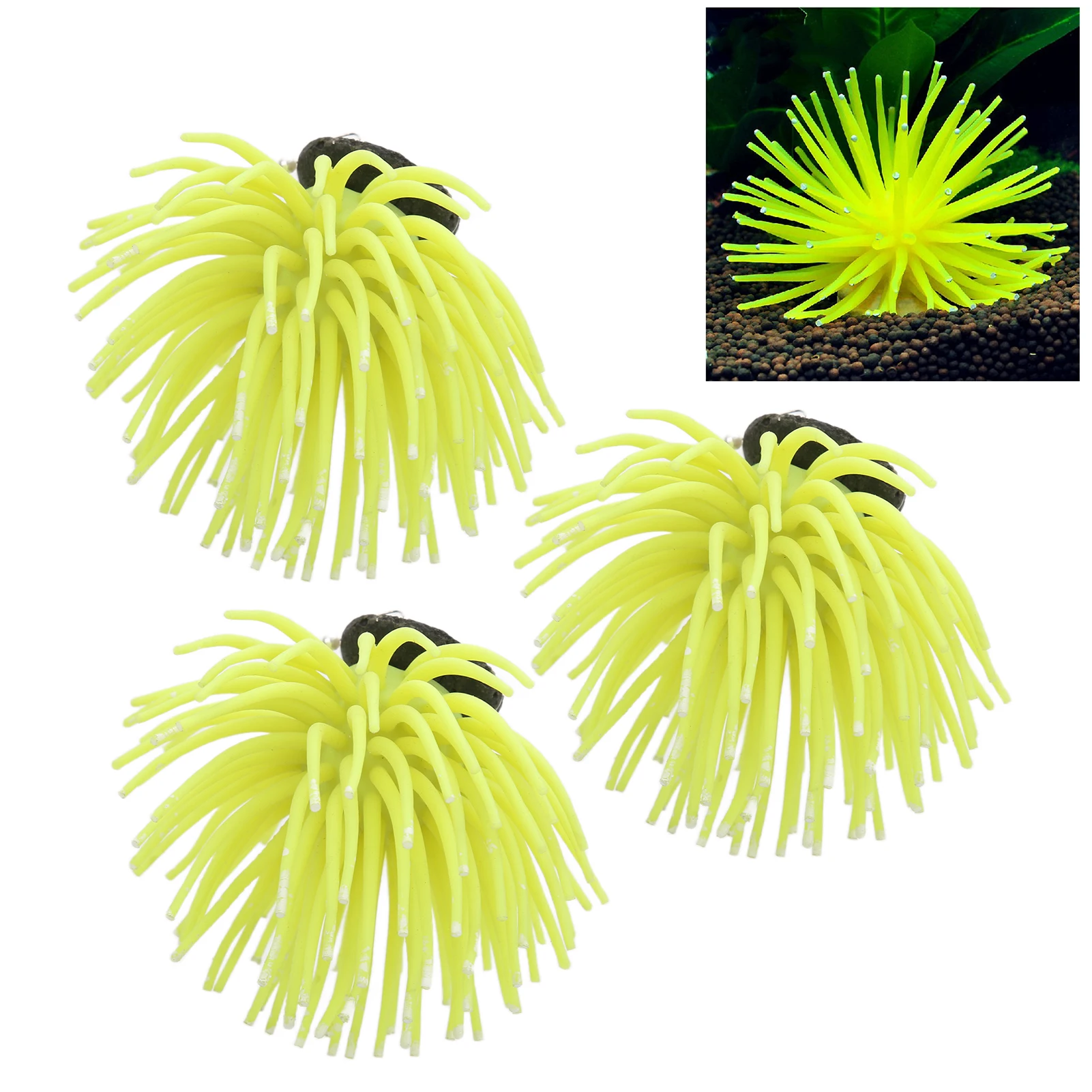 

3Pcs Fish Tank Artificial Coral Decoration Simulation Sea Urchin Ball Aquarium Landscaping Underwater Ornament