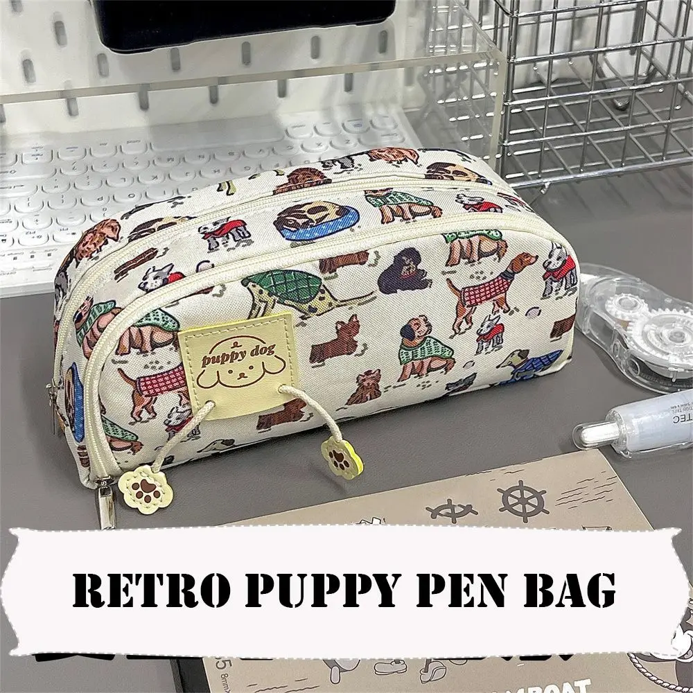 Puppy Print Pencil Case Retro Large Capacity Canvas Stationery Bag Student Gift Stationery Organizer Pen Bag
Puppy Print Pencil Case Retro Large Capacity Canvas Stationery Bag Student Gift Stationery Organizer Pen Bag