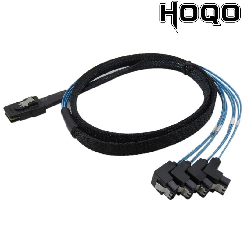 

For servers sata Cabo SFF-8087 36P to 4 SATA 7P Cable Mini SAS Male To 4 90degree angle SATA 7P Female 12Gbps Disk Data Cable