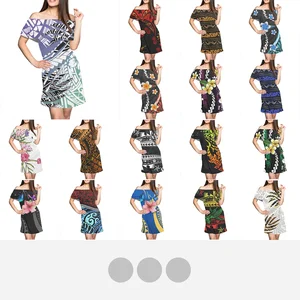 Women Tropical Palm Leaf Dress, Layered Sleeve, Casual Dress, Gradient, Polynesian Print, Female Clothing, Beach, Hawaii, Tribal