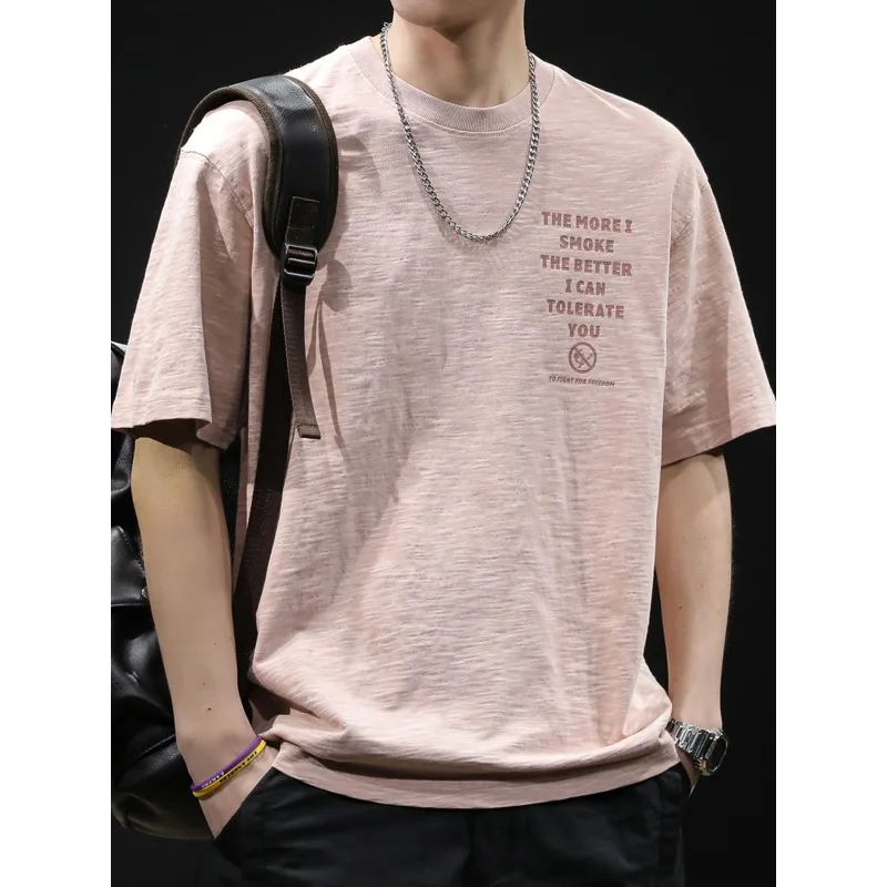 Bamboo cotton short-sleeved T-shirt men's clothes summer new all-match half-sleeved large size fashion brand heavy T-shirt
Bamboo cotton short-sleeved T-shirt men's clothes summer new all-match half-sleeved large size fashion brand heavy T-shirt