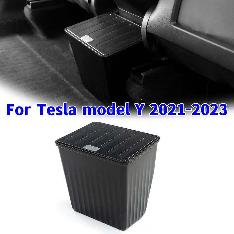 Matte Black Car Rear Trash Can Press Type Trash Can Storage Box with Cover For Tesla model Y 2021-2023
Matte Black Car Rear Trash Can Press Type Trash Can Storage Box with Cover For Tesla model Y 2021-2023