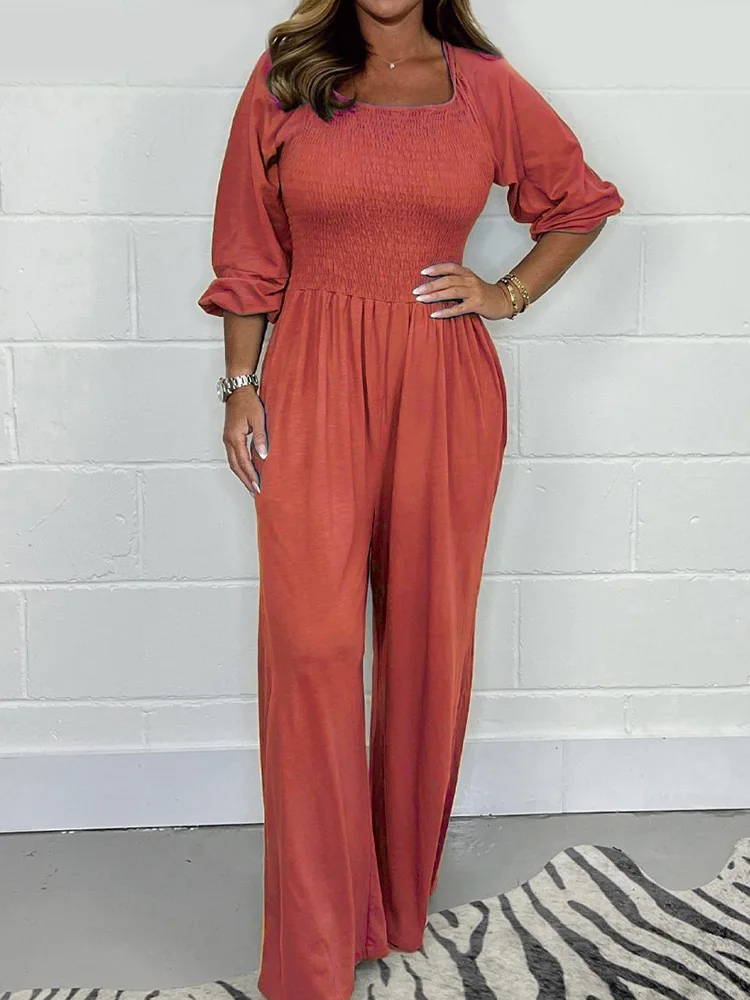 Women 2024 Spring Summer Solid Overalls, Elastic Bust High Waist Elegant Jumpsuits, Wide Leg Pants Loose Ladies Casual Playsuits
Women 2024 Spring Summer Solid Overalls, Elastic Bust High Waist Elegant Jumpsuits, Wide Leg Pants Loose Ladies Casual Playsuits