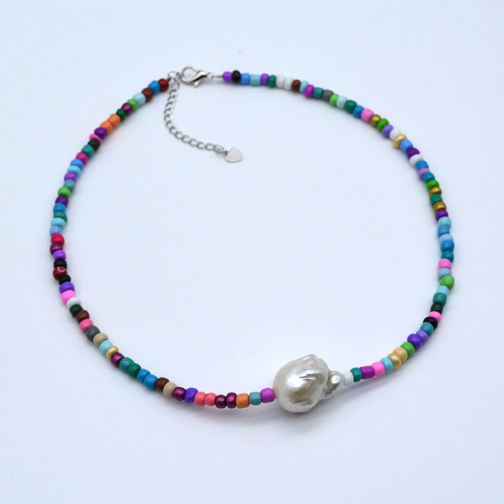 Color Necklace White Natural Baroque Pearl Pendant Bohemian Style Women's Jewelry
Color Necklace White Natural Baroque Pearl Pendant Bohemian Style Women's Jewelry
