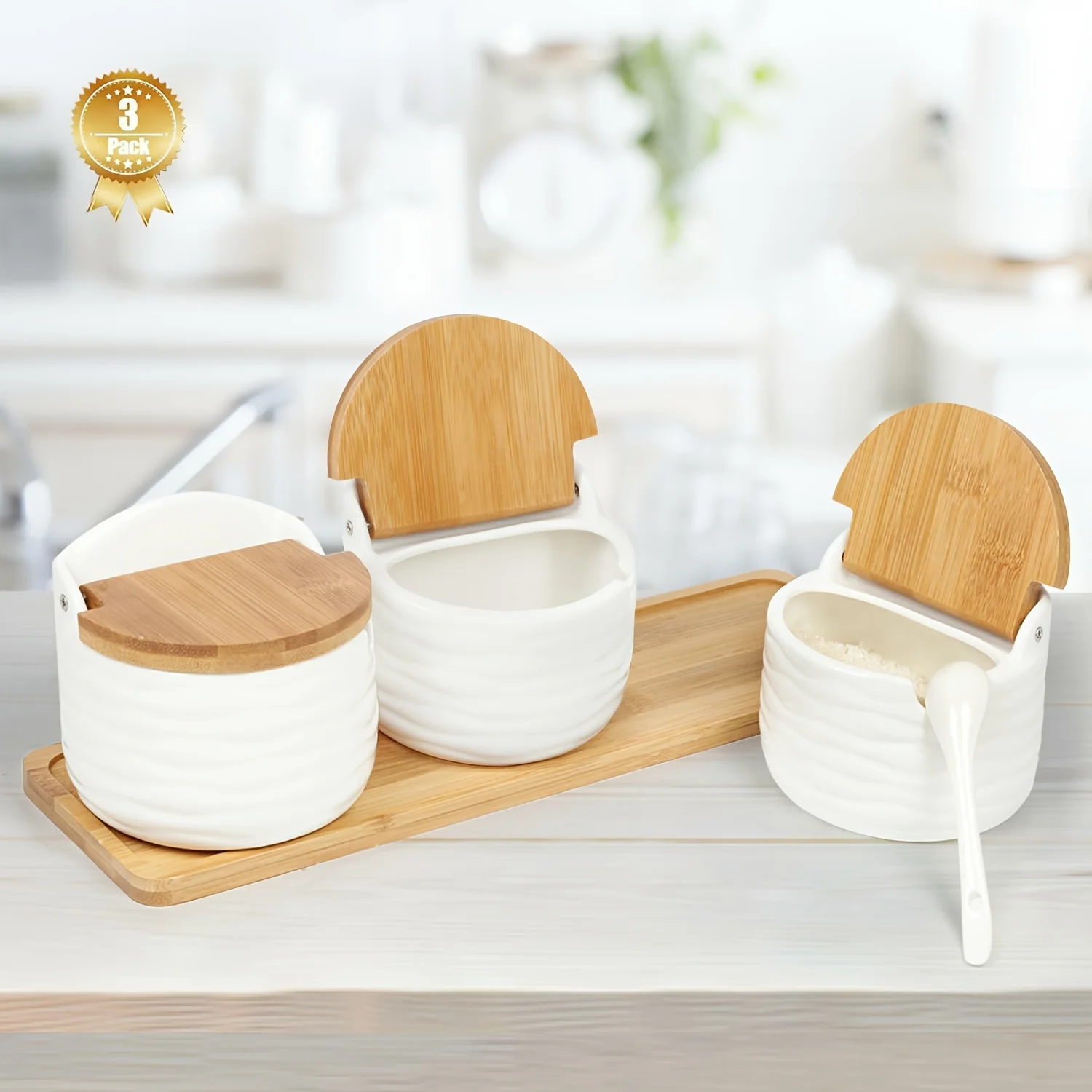 3pcs Storage Containers, Leak Proof And Reusable Seasoning Storage Jar With Lid, Ceramic Spice Storage Container, For Kitchen An
3pcs Storage Containers, Leak Proof And Reusable Seasoning Storage Jar With Lid, Ceramic Spice Storage Container, For Kitchen An