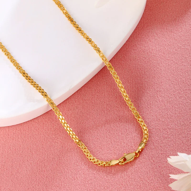 Luxury 24K 99.99 Pure Gold real gold Women's Box Chain Pendant Necklace 5 Mallzona Sed797e2308c2459e842984adc5bdbca2b Luxury 24K 99.99 Pure Gold real gold Women's Box Chain Pendant Necklace Mallzona