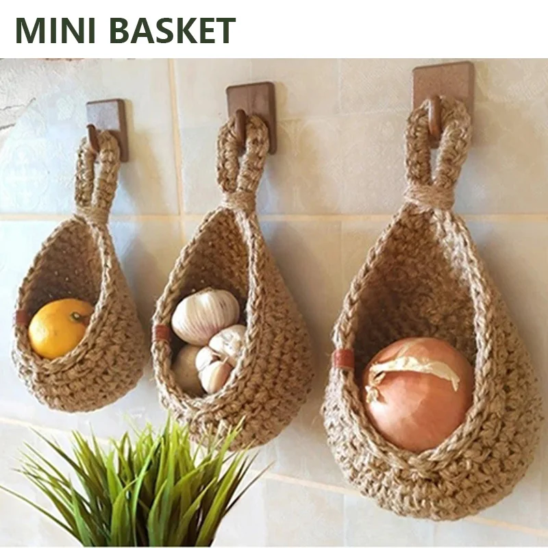 Mini Basket Handwoven Wall Hanging Fruit Vegetable Basket Teardrop Plant Basket Kitchen Hanging Storage Basket Container
Mini Basket Handwoven Wall Hanging Fruit Vegetable Basket Teardrop Plant Basket Kitchen Hanging Storage Basket Container