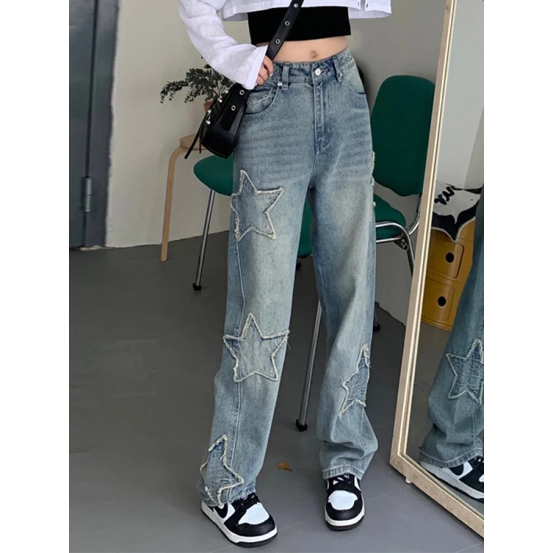 Y2k Patchwork Jeans Women Cargo Pants Streetwear Low Rise Straight Leg Denim Baggy Harajuku Vintage Casual Star Jean
Y2k Patchwork Jeans Women Cargo Pants Streetwear Low Rise Straight Leg Denim Baggy Harajuku Vintage Casual Star Jean