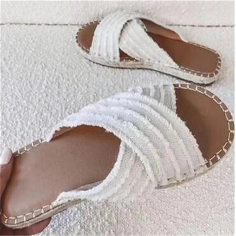 

Women's Sandals Bohemian Flats Slipper Vintage Lightweight Open Toe Casual Comfortable Weave Roman Shoes Chinelo Feminino