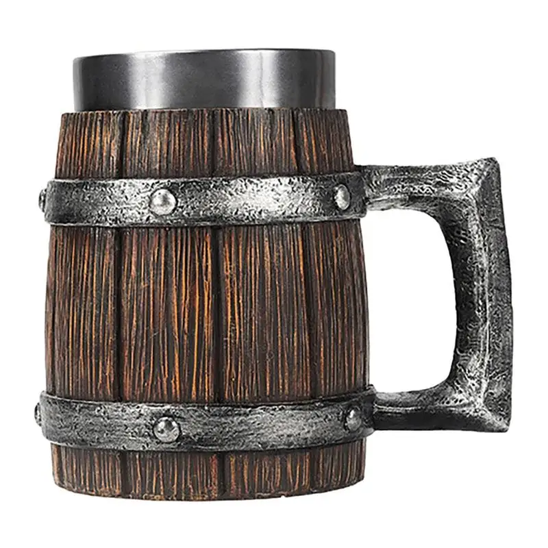 

Деревянная пивная кружка в стиле викингов, старинная пивная кружка, двухслойная кружка для виски с имитацией бочонка, для оформления детской комнаты, скандинавский Декор
