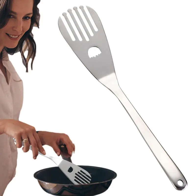 Многофункциональная кухонная ложка, Кухонное ситечко, лопатка для блинов, отверстие для подвешивания, инновационный металлический шпатель с прорезью, кухонный аксессуар
Многофункциональная кухонная ложка, Кухонное ситечко, лопатка для блинов, отверстие для подвешивания, инновационный металлический шпатель с прорезью, кухонный аксессуар