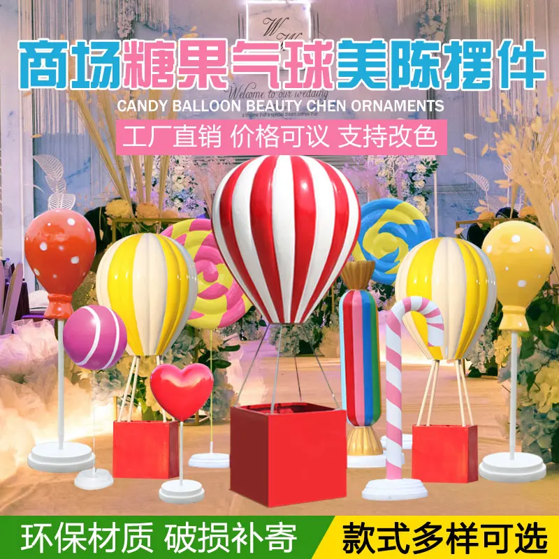 

Customized outdoor simulation lollipop, fiberglass sculpture, holiday wedding decoration, shopping mall, kindergarten candy s