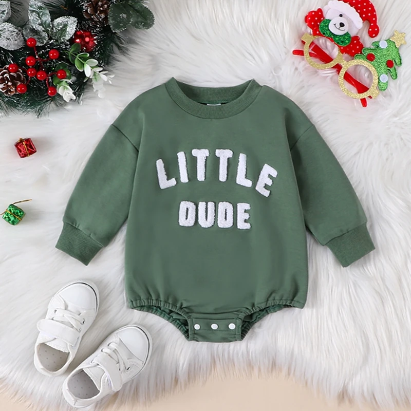Newborn Infant Baby Boy Romper Long Sleeve Crew Neck Letters Romper Fall Winter Bodysuit Clothes for Casual Daily
Newborn Infant Baby Boy Romper Long Sleeve Crew Neck Letters Romper Fall Winter Bodysuit Clothes for Casual Daily