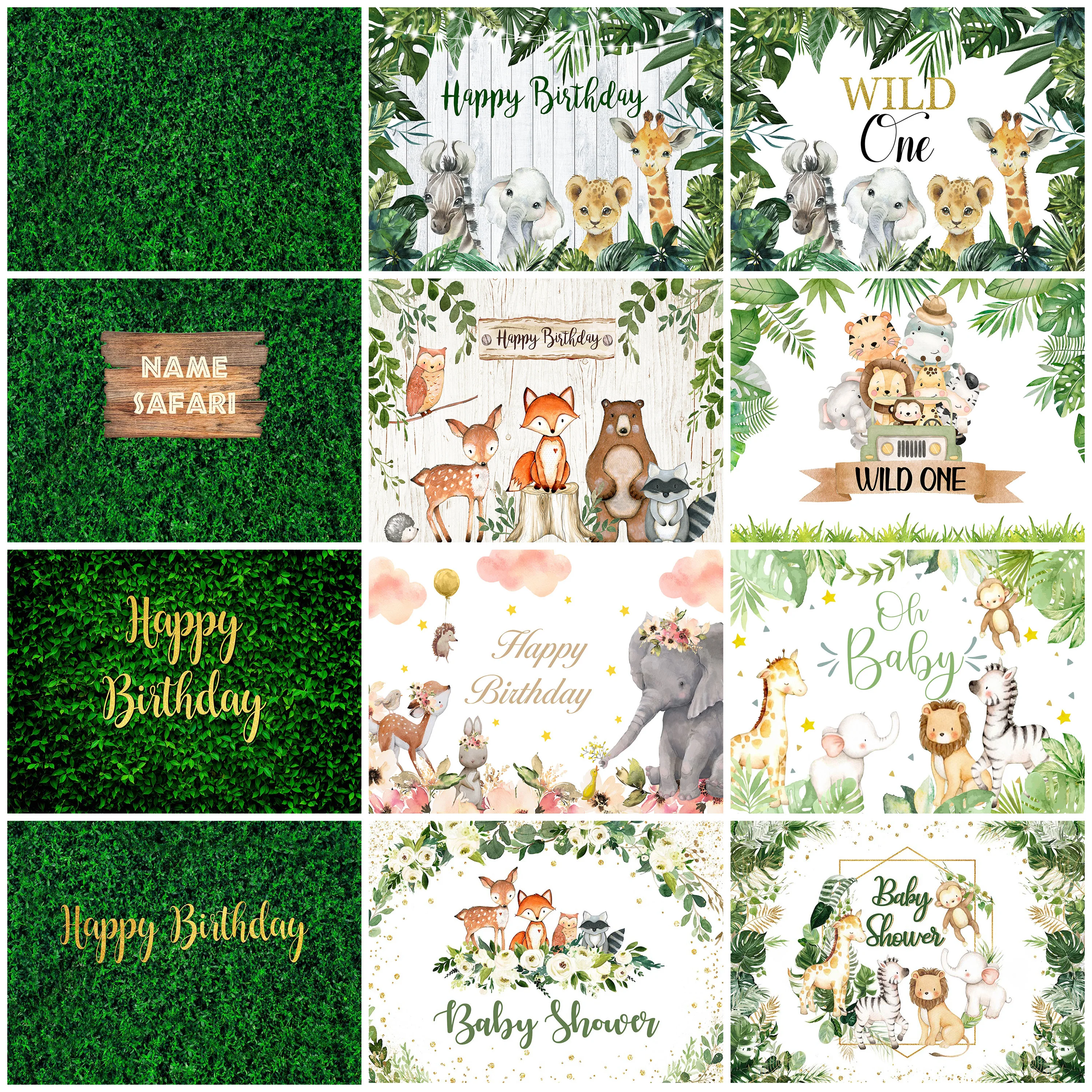 Jungle Safari Background Photography Birthday Party Decor Baby Shower Green Leaf Grass Wall 1stwild One Family Photo Backdrop
Jungle Safari Background Photography Birthday Party Decor Baby Shower Green Leaf Grass Wall 1stwild One Family Photo Backdrop