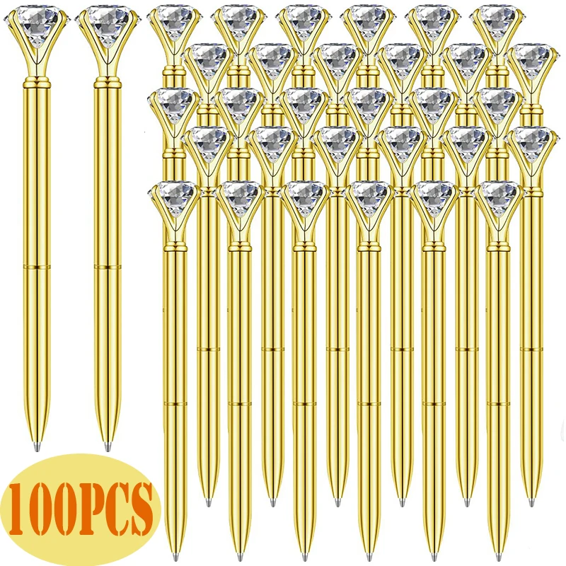 100Pcs Diamond Pens Black Ink Ballpoint Pens Diamond Ball Pen Office Supplies
100Pcs Diamond Pens Black Ink Ballpoint Pens Diamond Ball Pen Office Supplies