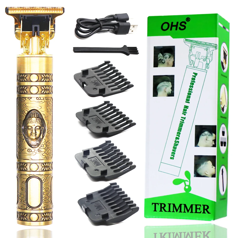 

Vintage T9 0MM Electric Cordless Hair Cutting Machine Professional Hair Barber Trimmer For Men Clipper Shaver Beard Lighter