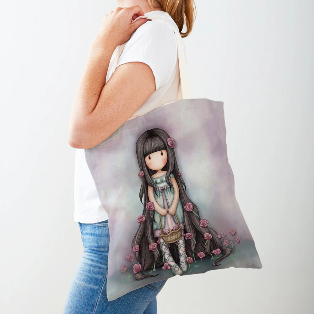 Casual Fairy Tale World Lovely Child Shopping Bags Cute Cartoon Girl Double Print Reusable Eco Canvas Shopper Bag Handbag Tote
Casual Fairy Tale World Lovely Child Shopping Bags Cute Cartoon Girl Double Print Reusable Eco Canvas Shopper Bag Handbag Tote
