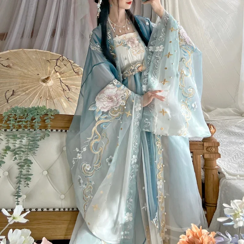 Женское платье Hanfu с градиентной синей цветочной вышивкой традиционное китайское винтажное платье ханьфу наборы Женский карнавальный костюм для косплея
Женское платье Hanfu с градиентной синей цветочной вышивкой традиционное китайское винтажное платье ханьфу наборы Женский карнавальный костюм для косплея